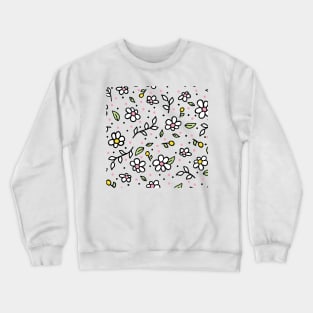 Floral Daisy Design Crewneck Sweatshirt